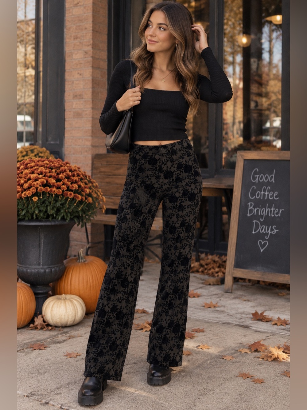 Rachel Zoe Black Velvet Floral Pants – Size Small Elegant Evening Holiday Style